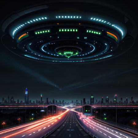 view of the futuristic cityの素材