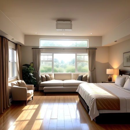 interior of a bedroomの素材