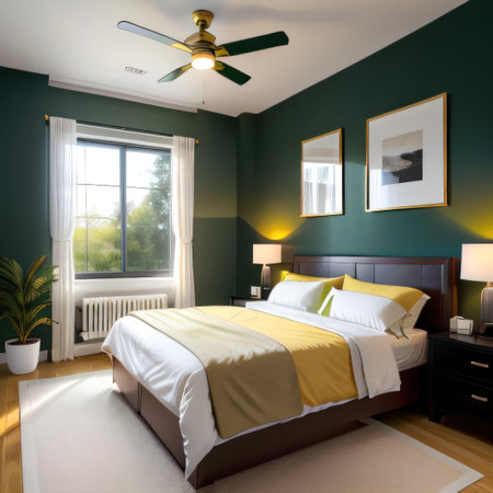 Vertical frontal picture of the Accent colors are mustard yellow and oliveの素材