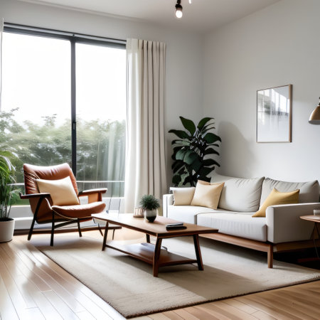 Minimalist furniture concept use organic shapes and naturalの素材