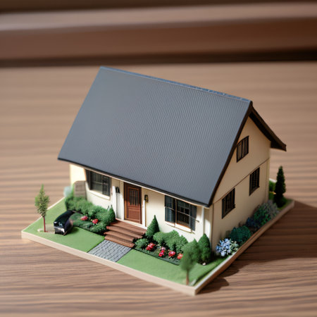 Concept of Investment Miniature house with plot of land on real estate andの素材