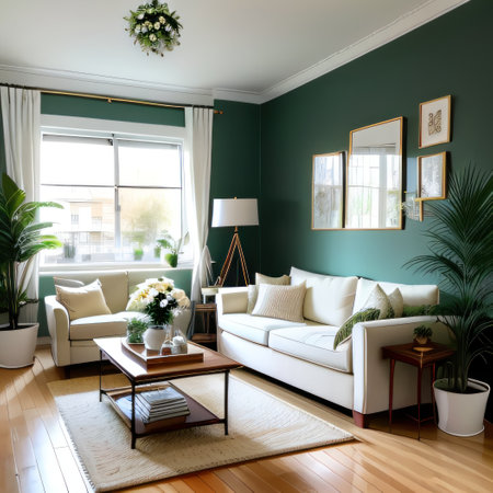 A chic interior with a light filled room to read Wallpaper with a floralの素材