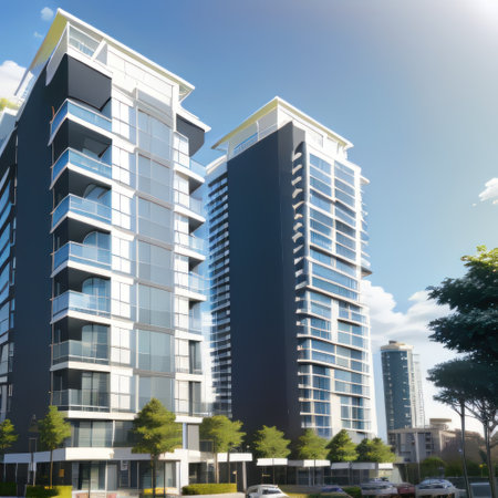 Modern contemporary apartment blueの素材