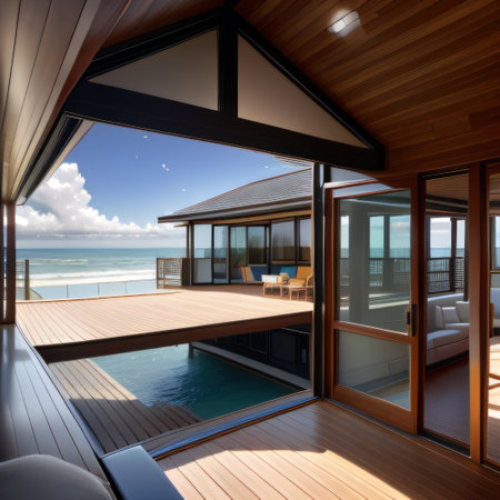 modern house in the morningの素材