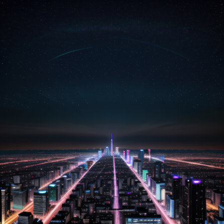 City skyline Urban landscapeの素材