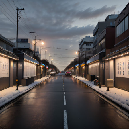 White large horizontal billboard mock up on fence wall with urban modernの素材
