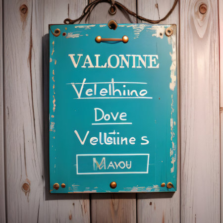 Valentine s Day concept background with a rustic heart hanging on an oldの素材