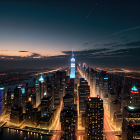 an of a futuristic cityscape with towering dessert skyscrapersの素材