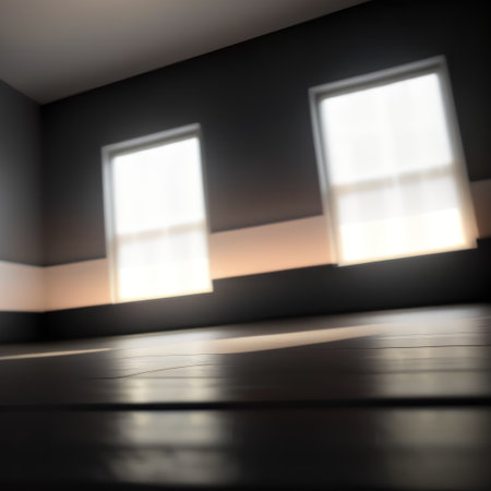 Blurred bokeh creates an abstract modern texture for the interior floorの素材
