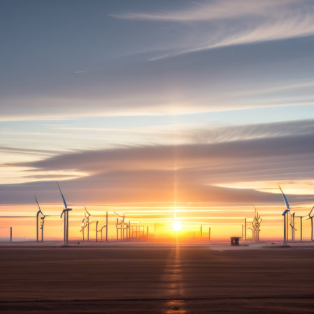 wind turbines in the conceptの素材