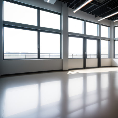 Blurred abstract interior of a modern building suitable for use as aの素材