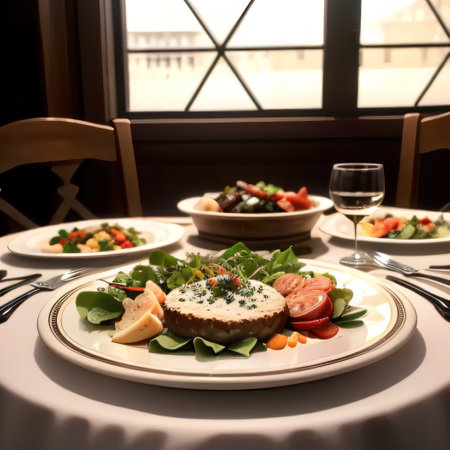 Michelin star quality high cuisine food dish in a very atmosphericの素材