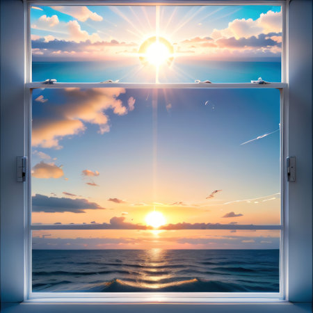 white fluffy clouds going flying open objects isolated on blue Door toの素材