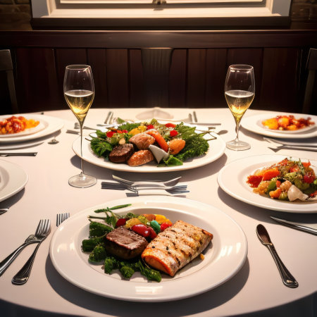 Michelin star quality high cuisine food dish in a very atmosphericの素材