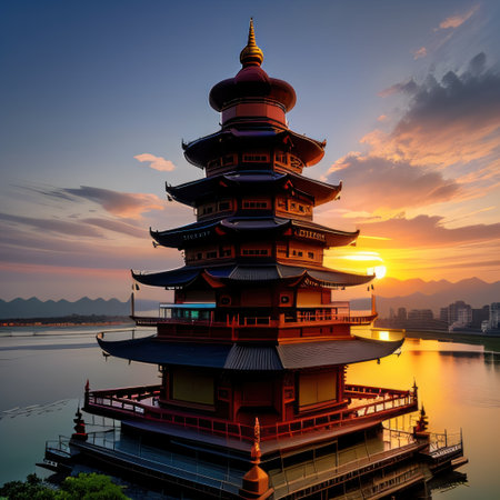 sunset over the seaの素材