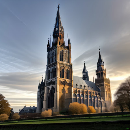 architecture building castle church tower aged cathedral sky travel houseの素材