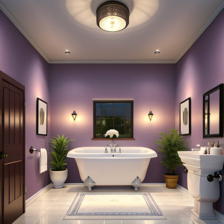 a bathroom with candles and a Mediterranean interior Bathroom withの素材