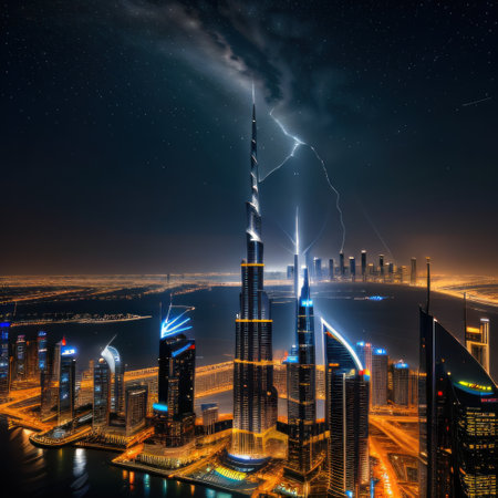lightning over the burjの素材