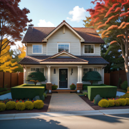 A home located in the suburbs of Worth in North featuring an attachedの素材