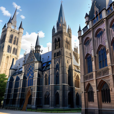 architecture building castle church tower aged cathedral sky travel houseの素材