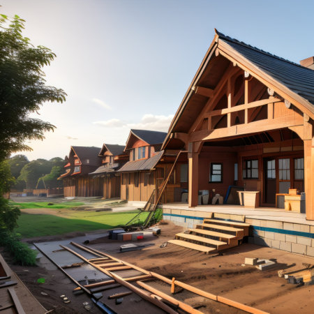 Villa under buildingの素材