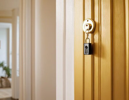 Key in the lock of the door. The concept of security.の素材