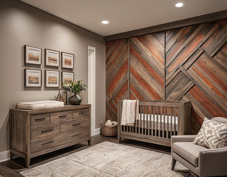 3d rendering of a children's room in a modern style.の素材