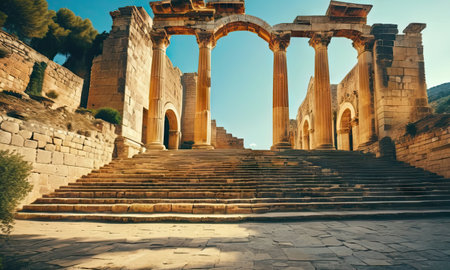 Ruins of the ancient city of Ephesus, Turkey.の素材