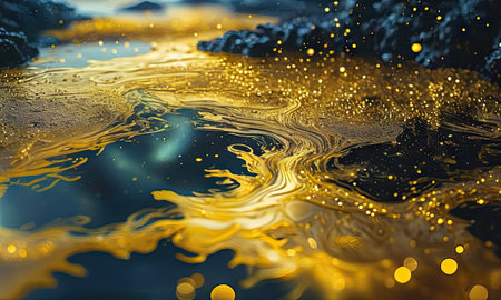 Abstract background with water ripples. 3d render illustration, 3d illustration.の素材