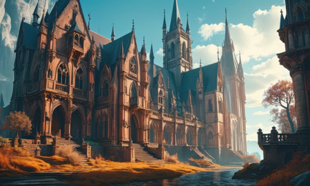 St. Peter's Church in Prague, Czech Republic. Fantasy illustration.の素材