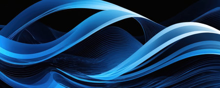 Blue abstract wavy background. 3d rendering, 3d illustration.の素材