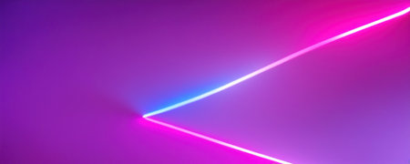 Neon lines on a blue background. Neon light. 3d renderingの素材