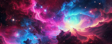 Cosmic space background with nebula and stars. Elements of this image furnished by NASAの素材