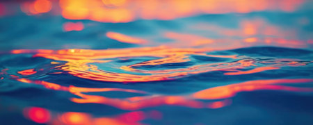 Abstract blurred background of water surface with bokeh and sunlight.の素材