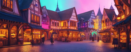 Night view of the old town of Petite France, Strasbourgの素材