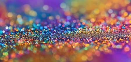 glitter vintage lights background. gold, blue, purple and black. de-focused.の素材