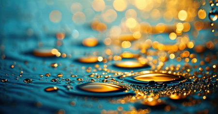 Water drops on glass with bokeh background, close-upの素材