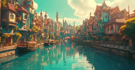 Beautiful view of Universal Studios Theme Park in Orlando, Florida.の素材