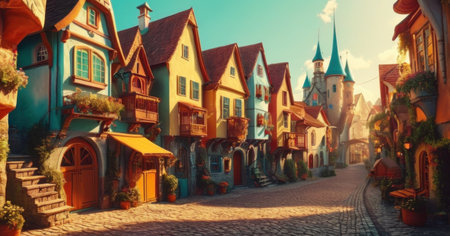 Colorful houses in the old town of Riga, Latvia.の素材