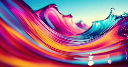Abstract colorful background with water splashes. 3d rendering toned imageの素材