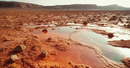Wadi Rum desert, Jordan. Panoramic view of the desert.の素材