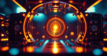 3d rendering. Futuristic technology equipment. Sci-fi backgroundの素材