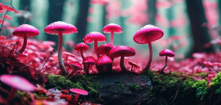 Mushrooms in the forest. Beautiful nature scene with mushrooms.の素材