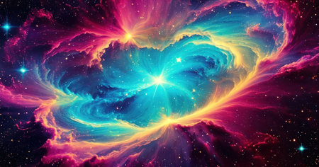 Cosmic space and stars, computer generated abstract background, 3D renderingの素材