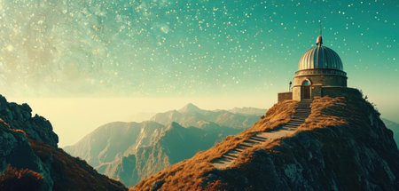 Panoramic view of the top of the mountain. 3D renderingの素材