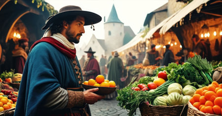 Medieval market in old town of Tallinn, Estonia, Europeの素材