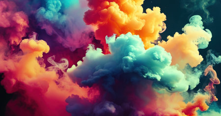 Colorful clouds of smoke. Abstract background. 3D rendering.の素材