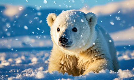 Polar bear (Ursus maritimus) in the snowの素材