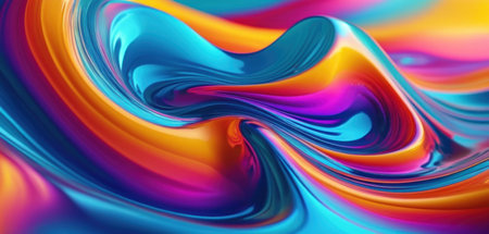 abstract background of colored flowing liquid, computer generated abstract background, 3d renderingの素材