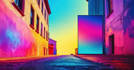 Colorful street in the old town of Rovinj, Croatiaの素材